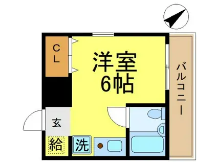 ユネックスヒルズ(ワンルーム/2階)の間取り写真