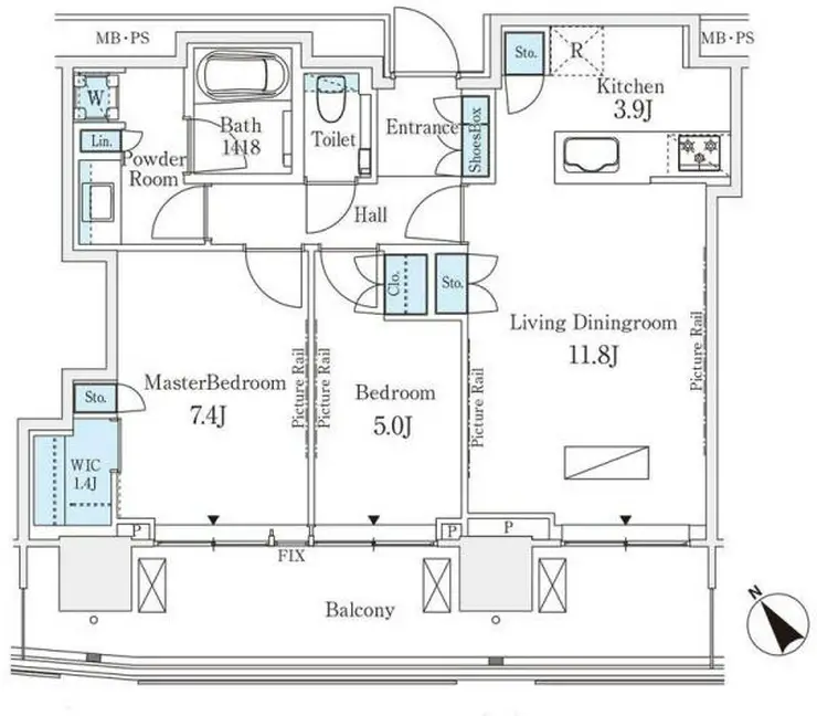 パークコート赤坂檜町ザ タワー 28階階 間取り