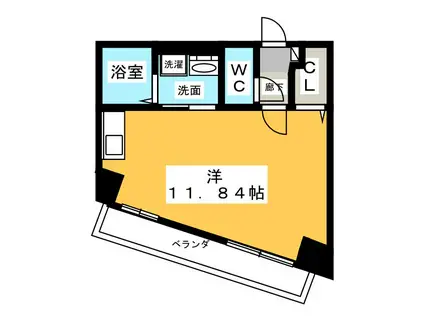 スリーティアラズ(ワンルーム/3階)の間取り写真