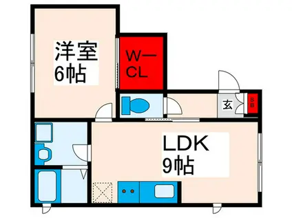 EOSMY(1LDK/1階)の間取り写真