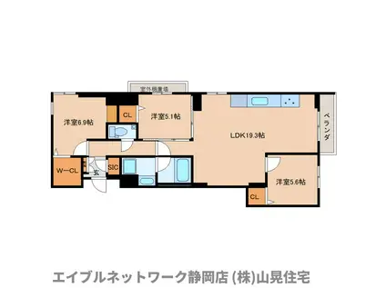 AVANCE東草深ウエスト(3LDK/4階)の間取り写真