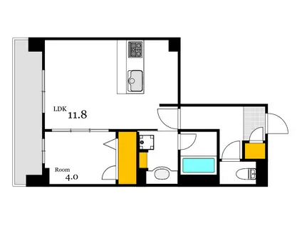 シャーメゾンステージ中央通(1LDK/4階)の間取り写真