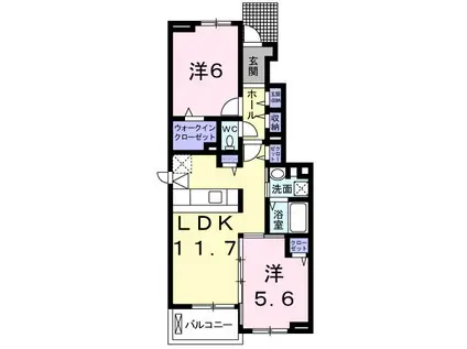 ラキ・オハナ(2LDK/1階)の間取り写真