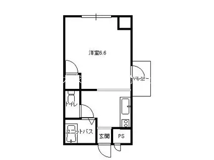 ラガール(ワンルーム/3階)の間取り写真
