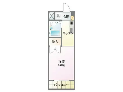 センチュリー日吉(1K/2階)の間取り写真