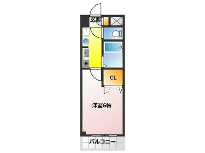 ピッコロモンド(1K/4階)の間取り写真