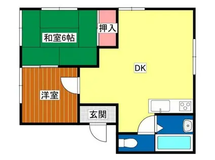 メゾン塩津(2DK/1階)の間取り写真