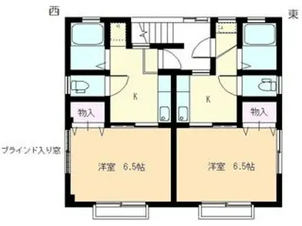 GROW V(1K/2階)の間取り写真