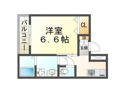 エステイトE垂水2(1K/2階)の間取り写真