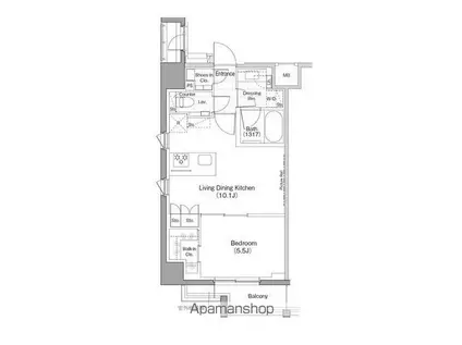 ザ・パークハビオ早稲田(1LDK/3階)の間取り写真