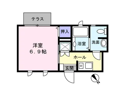 ルシエル(1K/1階)の間取り写真