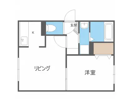 グランパーク麻生(1LDK/1階)の間取り写真