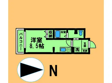 マリア ロッソ天神山(ワンルーム/3階)の間取り写真