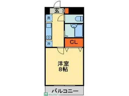 アレックスあきら(1K/1階)の間取り写真