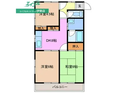 メゾンISR(3DK/2階)の間取り写真