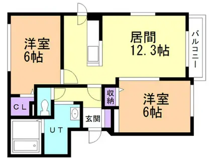 FELICITE II(2LDK/2階)の間取り写真