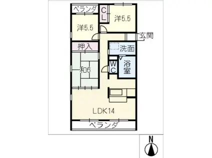 コートアベニュー(3LDK/3階)の間取り写真