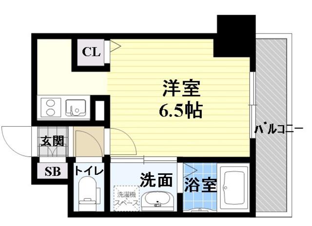 ララプレイス ザ・京橋ステラ(1K/4階)の間取り写真