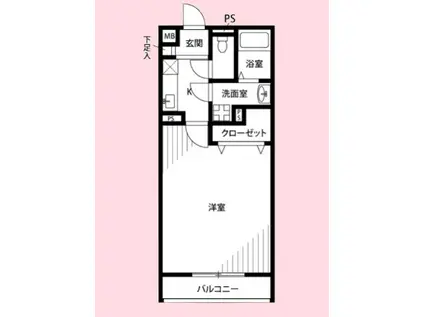 アムール ロワ(1K/2階)の間取り写真