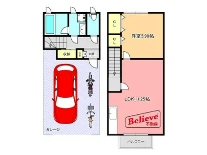 AUTORIMESSA(1LDK/1階)の間取り写真
