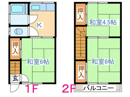 伊深アパ-ト(3K/1階)の間取り写真