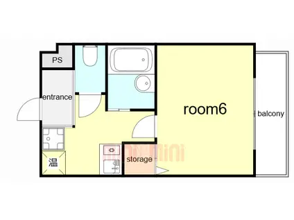 ドム・シンエイ(1K/4階)の間取り写真