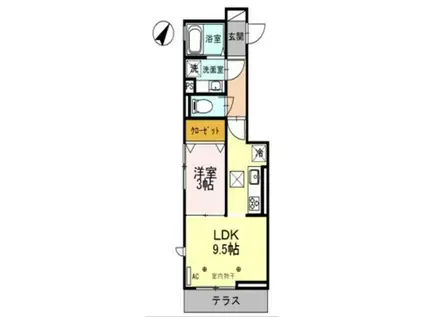 MSガーデン(1LDK/3階)の間取り写真