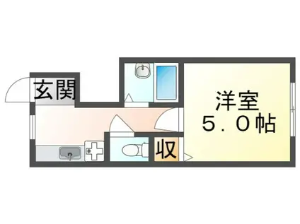 ロイヤルハイツ緑地公園(1K/1階)の間取り写真