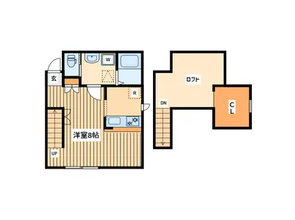 プリマ アート海老名(1K/1階)の間取り写真