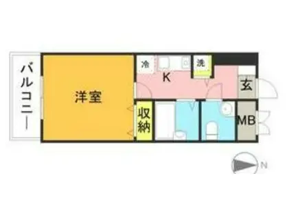 アコール住吉(1K/4階)の間取り写真