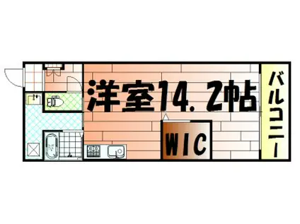 ウイングス片野I(1LK/13階)の間取り写真