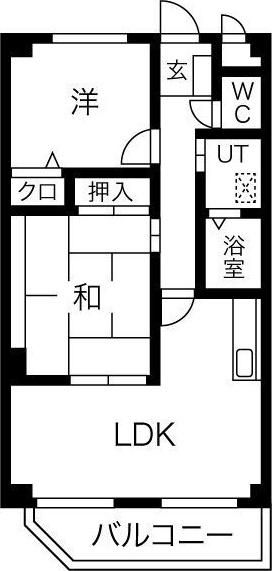 メゾンアベール(2LDK/1階)の間取り写真