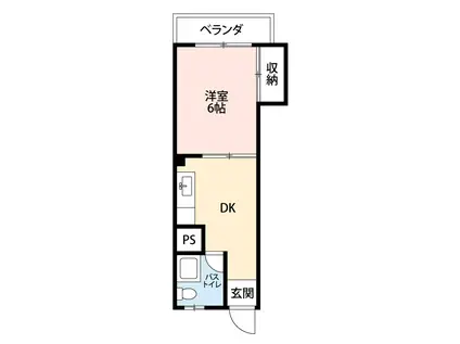 三田向原コーポ(1DK/4階)の間取り写真