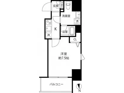 プレール・ドゥーク浅草橋(1K/2階)の間取り写真