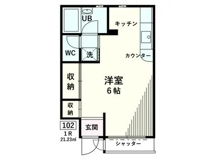 カリア-CAREER-(ワンルーム/1階)の間取り写真