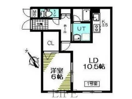 PAPA GARDEN(1LDK/3階)の間取り写真