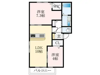 プランドール(2LDK/1階)の間取り写真