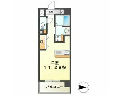 RIVAGE(ワンルーム/7階)の間取り写真