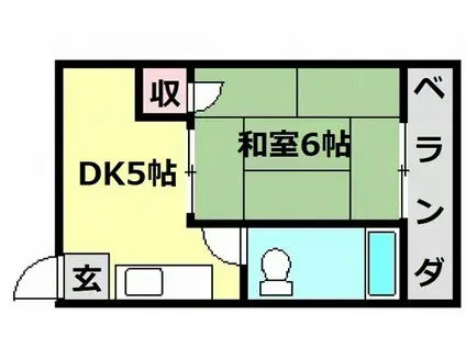 シャトー舟入(1DK/3階)の間取り写真