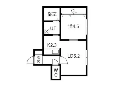 EEL麻生(1LDK/3階)の間取り写真