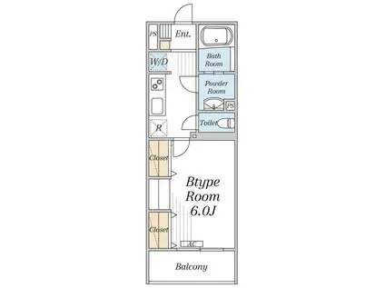 リブリ・葛飾区東四つ木(1K/4階)の間取り写真