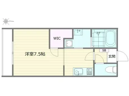 SPIRALE(1K/2階)の間取り写真