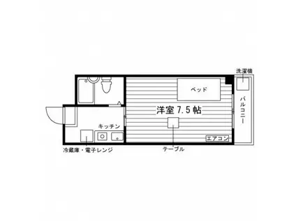 ヤングプラザ(1K/3階)の間取り写真