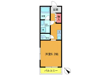 BLUE PALETTE浦安(ワンルーム/4階)の間取り写真