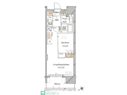 ブランシエスタ浅草蔵前(1LDK/5階)の間取り写真