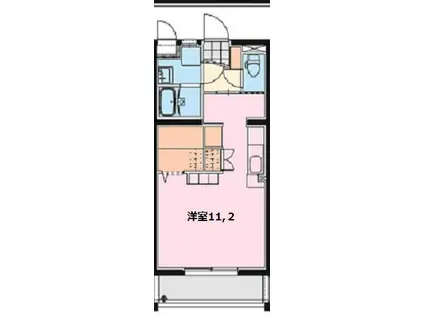 エンデバー(ワンルーム/1階)の間取り写真