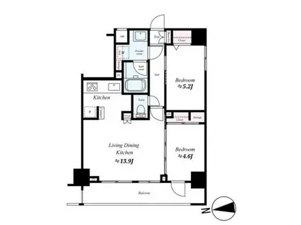 MAXIV西日暮里アレグリアコート(2LDK/3階)の間取り写真