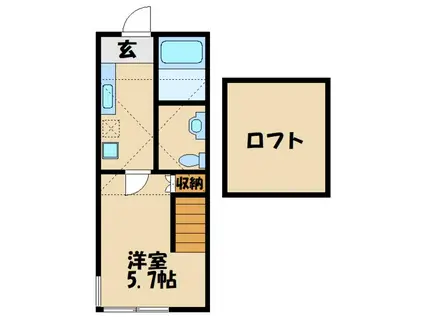 コートレジデンス橋本(1K/2階)の間取り写真