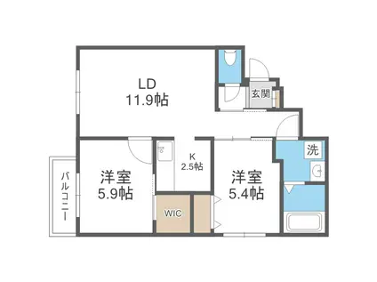 URBAN FLATS平岸2(2LDK/3階)の間取り写真