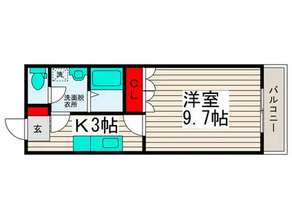 シェルル江北(1K/1階)の間取り写真